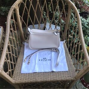 Coach Pebble Leather Cary Crossbody-Chalk